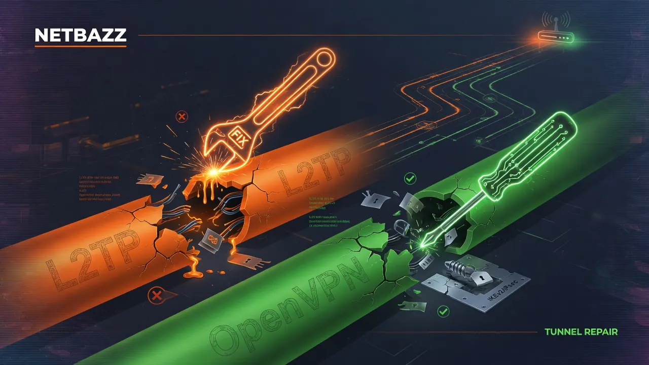 عیب‌یابی مشکلات اتصال L2TP و OpenVPN؛ راهنمای کامل رفع خطا