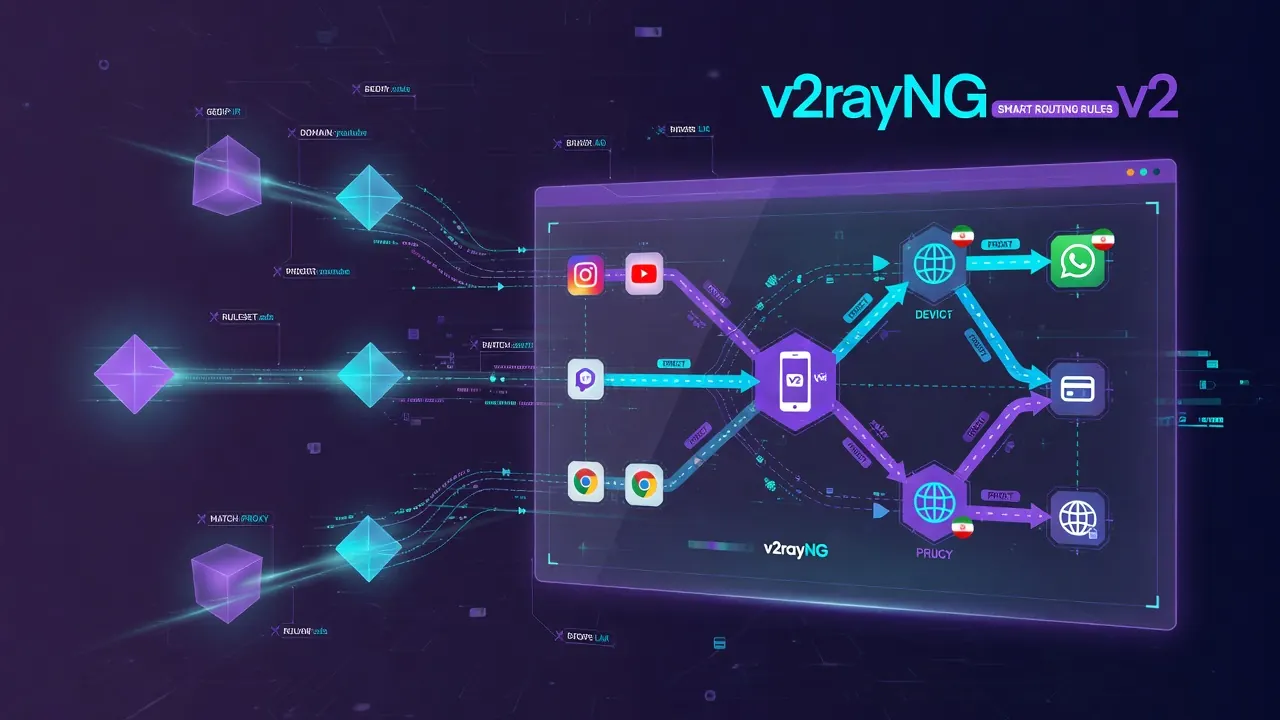 پیکربندی پیشرفته Routing و قوانین عبور در v2rayNG؛ ترافیک هوشمند و سرعت بیشتر
