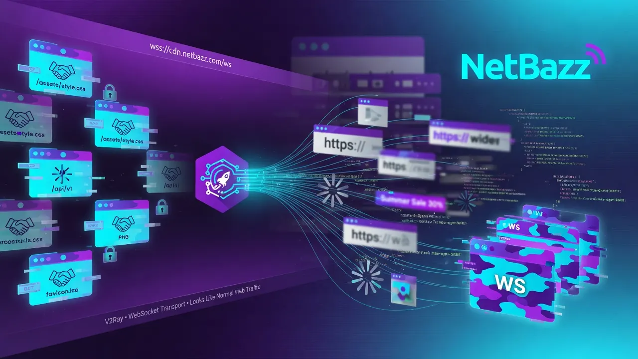 انتقال WebSocket در V2Ray؛ راز ترافیکی که شبیه وب عادی دیده می‌شود